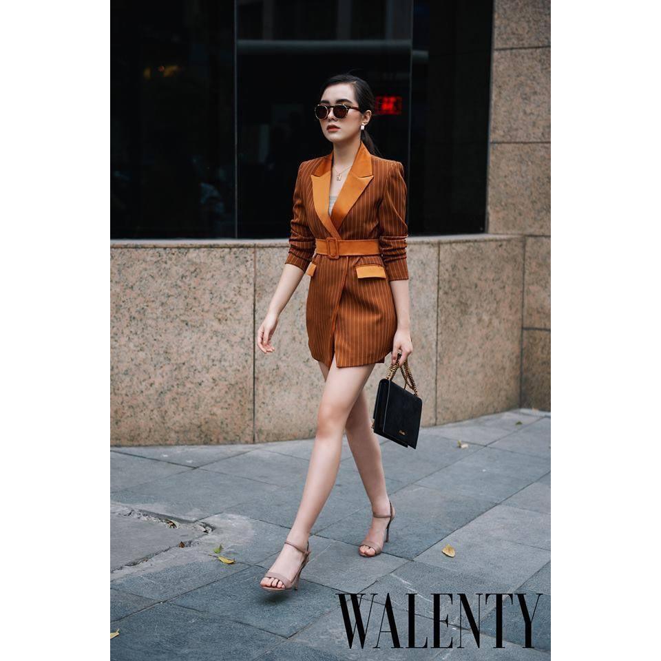 WALENTY - Blazer Copper Masculine - Áo vest kẻ sọc