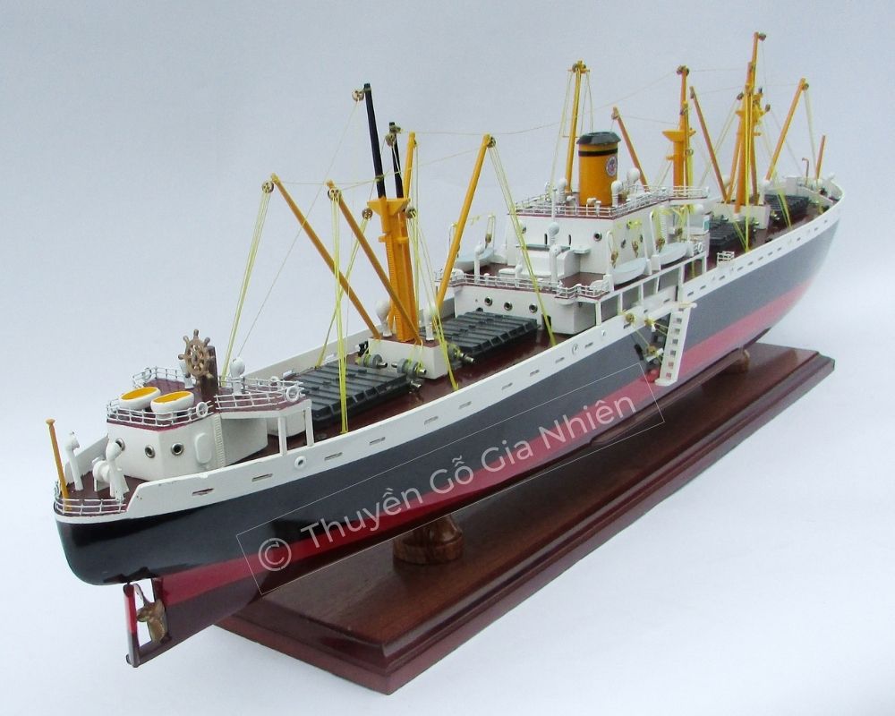 Mô Hình Thuyền Gỗ Trang Trí Phong Thủy Dạng Thuyền Chiến LIBERTY Chính Hãng, Hàng Xuất Khẩu Chất Lượng Cao