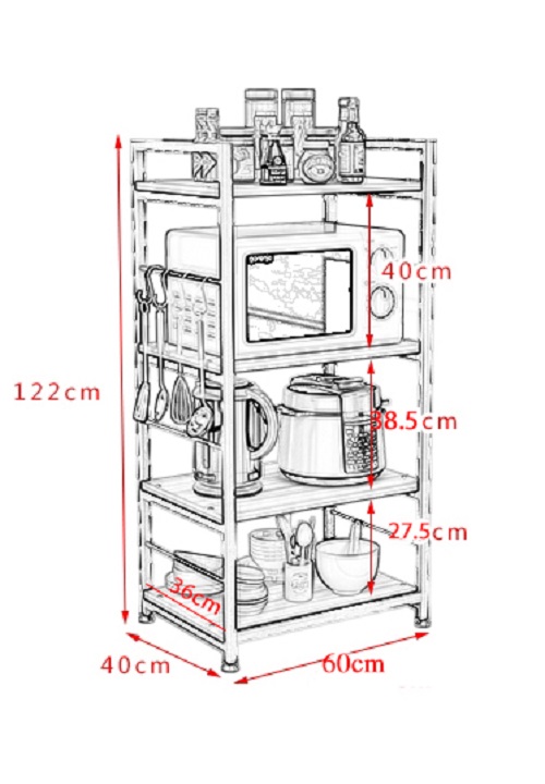 Kệ bếp thông minh đa năng 174-2 loạikèm giá để rau củ gia vị để lò vi sóng lò nướng nồi cơm điện  hàng được sản xuất tại Việt Nam