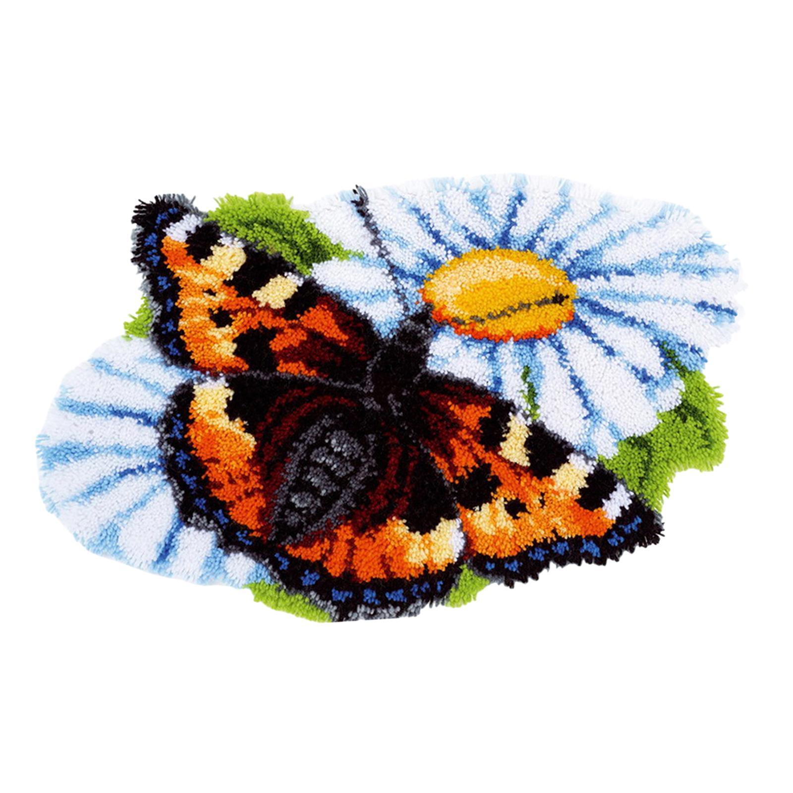 Creative Latch Hook Rug Kits Handcraft Crocheting DIY Unfinished Cross Stitch for Carpet Cushion Doormat Accessories Adults and Kids