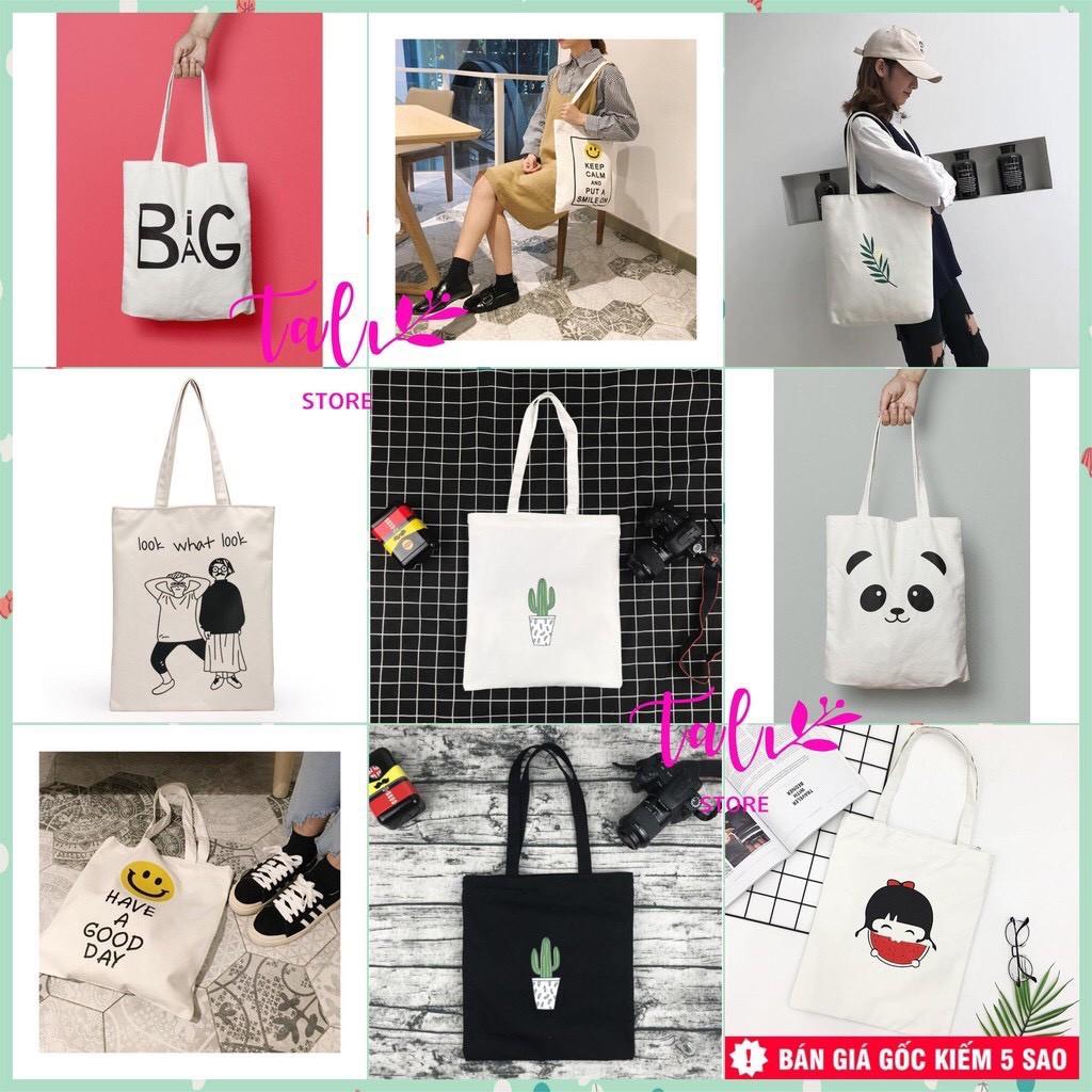 Mẫu hot nhất Túi Tote Vải canvas có khóa miệng