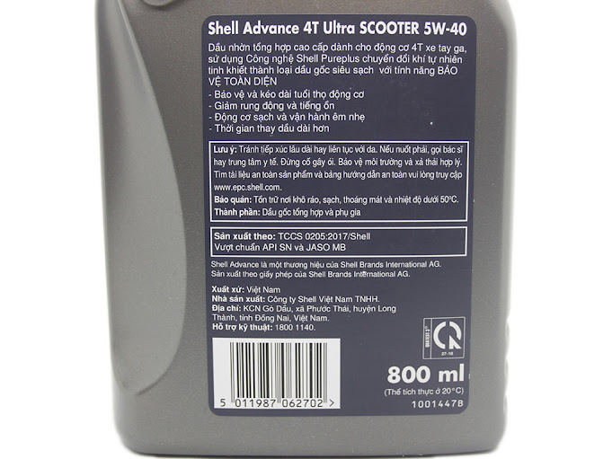 Shell Ultra Scooter, giành cho xe tay ga 800ml