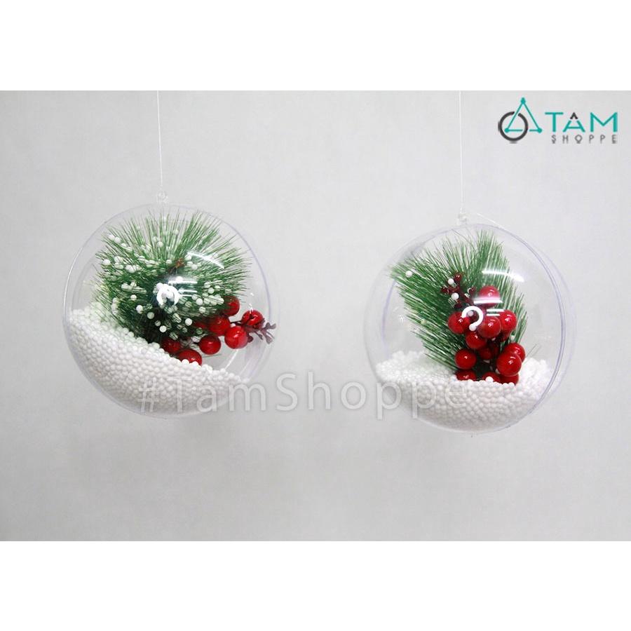Trái châu trang trí noel trong suốt gắn phụ kiện X-TRCH-21