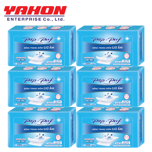 COMBO 6 HỘP BÔNG DƯỠNG DA GIỮ ẨM POP-PUF AIRLAID 200 MIẾNG