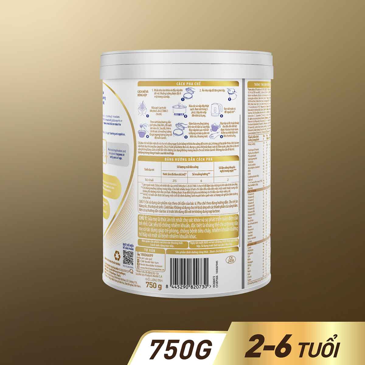 Sữa Bột S-26 ULTIMA 3 (S26) 750G từ Thụy Sỹ độc quyền tăng tốc độ kết nối não bộ 2,5 lần với NUTRILEARN® CONNECT Tặng Bàn chải điện (2 - 6 tuổi)