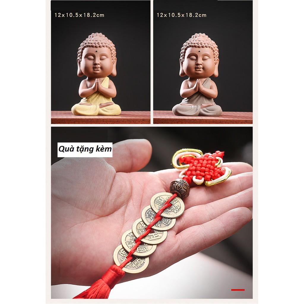 Tượng Như lai lớn, tượng phật A di đà bằng gốm tử sa cao cấp, tượng gốm phong thủy kèm dây đồng tiền