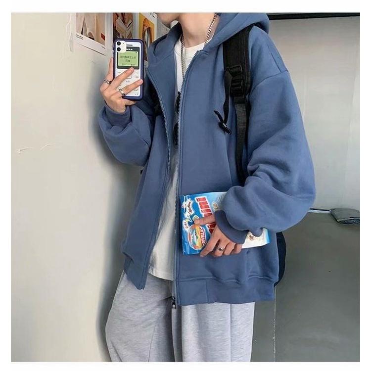 Áo Khoác Nỉ Trơn Basic Áo Hoodie Có Mũ 2 Lớp Dày Dặn Nam Nữ DTH03