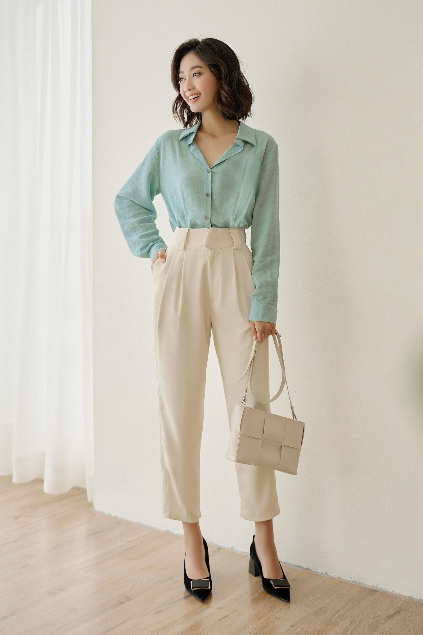 OLV - Quần Basic Baggy in Cream