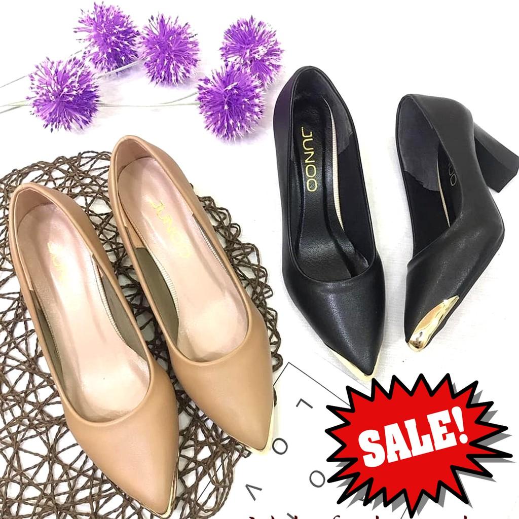 Giày cao gót đế vuông cao cấp 5-7cm, đen & Nude, giày cao gót giá rẻ, giày nữ đẹp, giày công sở