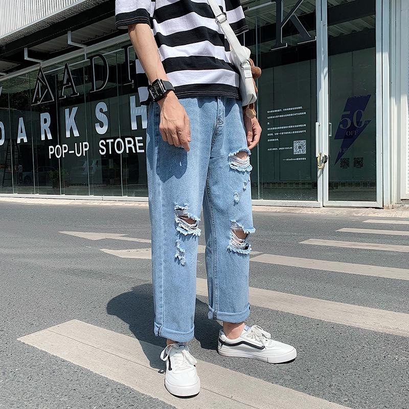 Quần Jeans Nam Ống Rộng Phong Cách Hip Hop Cá Tính