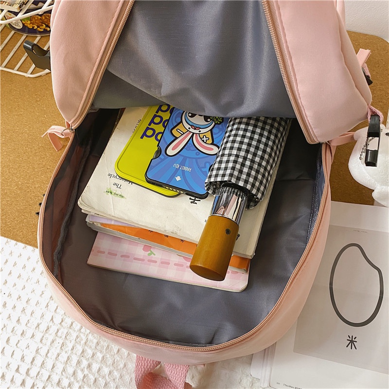 Balo Nam Nữ Unisex Cặp Đi Học Thời Trang Ulzzang Hàn Quốc (Đen)Vvừa Laptop 15inch