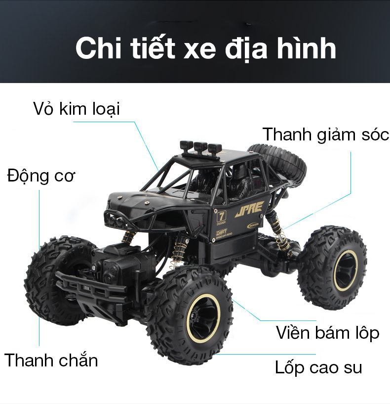 Đồ chơi xe địa hình điều khiển từ xa KAVY tỷ lệ 1:16 bằng hợp kim tốc độ cao, bền bỉ chắc chắn, dẫn động 2 bánh