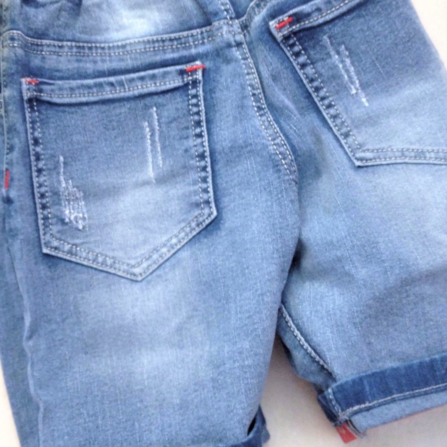 Q00002015 Quần jean lửng phom ôm body, vải co giãn cho bé trai từ 4-8 tuổi