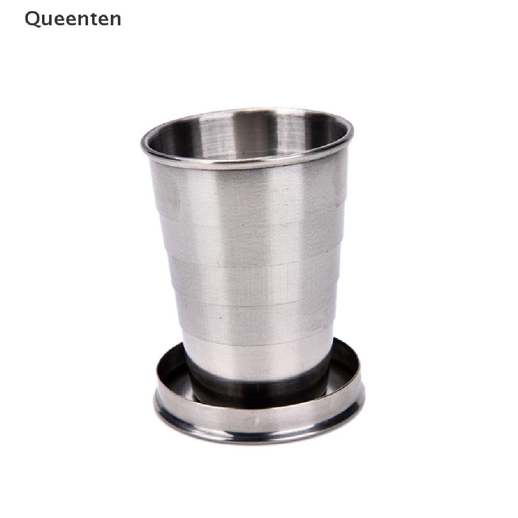 Queenten Mini Stainless Steel Portable Outdoor Travel Folding Collapsible Cup Telescopic QT