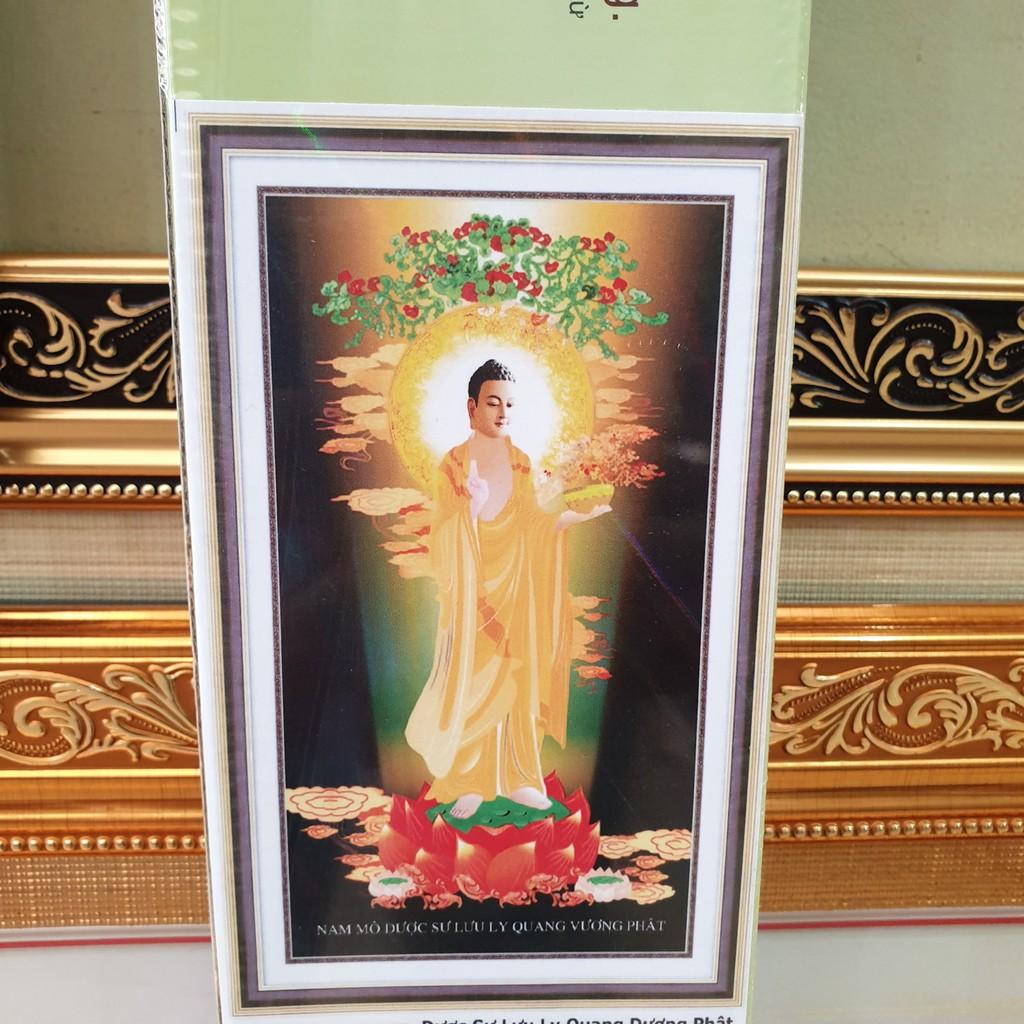 Tranh đính đá PHẬT DƯỢC SƯ LƯU LY QUANG VƯƠNG . Kích Thước: 80cm x 50cm