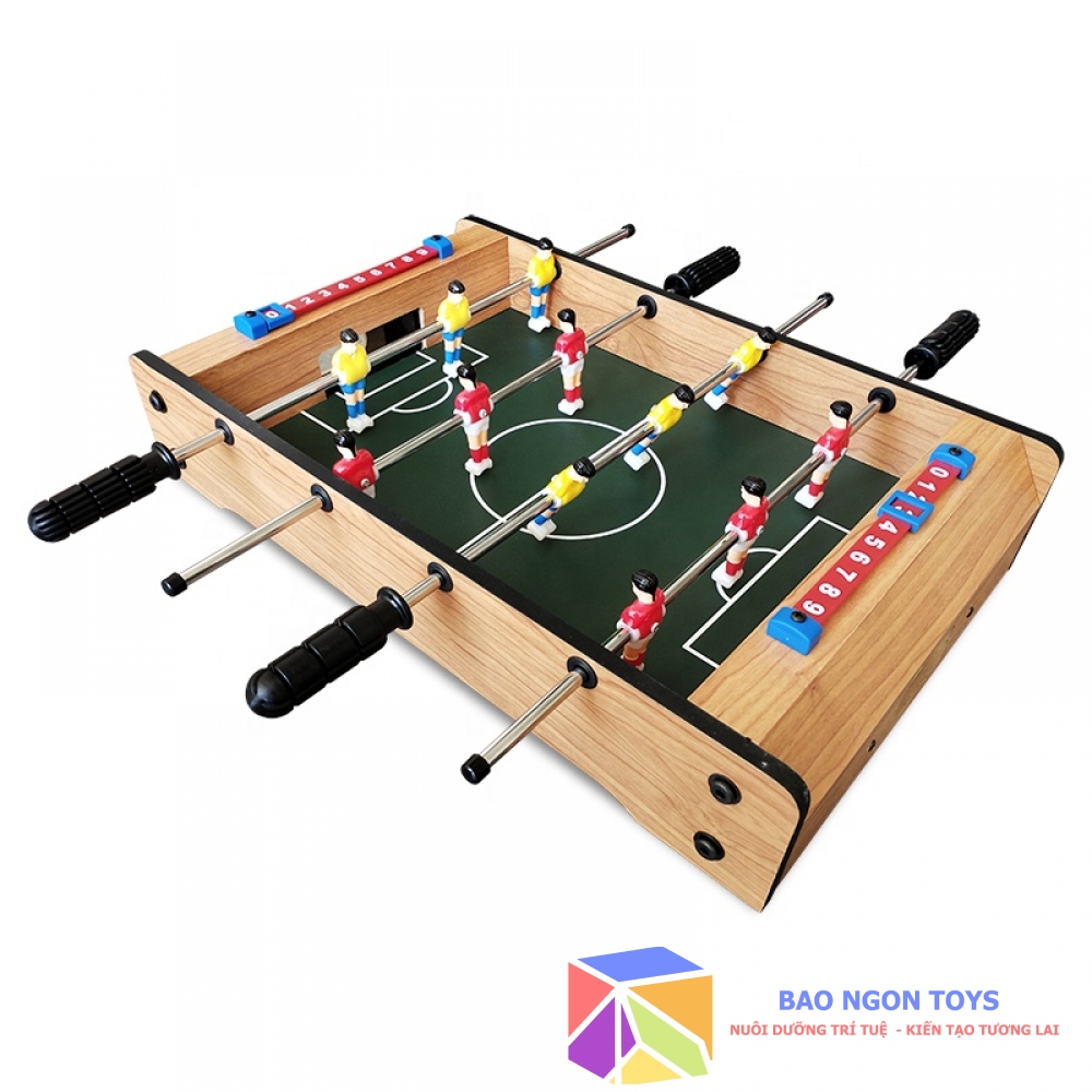 ĐỒ CHƠI BÀN BI LẮC BÓNG ĐÁ TABLE TOP FOOTBALL, BÀN ĐÁ BANH BẰNG GỖ 4 TAY CẦM CÓ CHÂN CHO BÉ