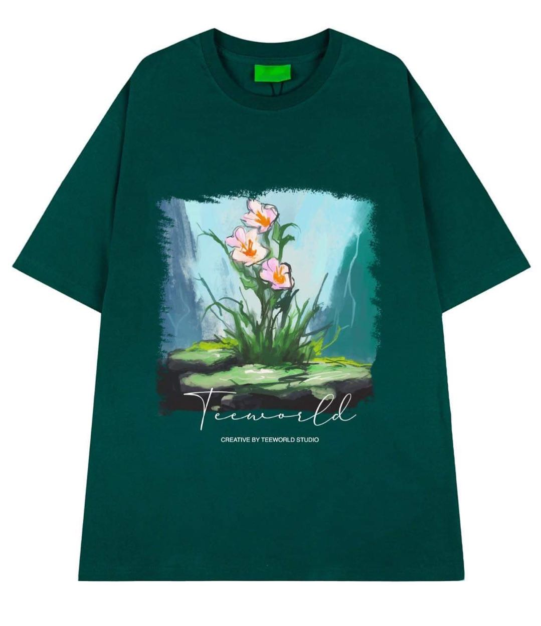 Áo Thun Local Brand Teeworld Flower T-shirt Trắng Đen Nam Nữ Form Rộng Unisex