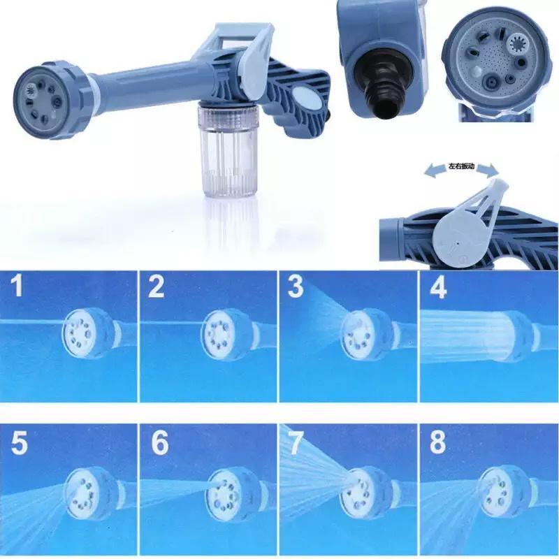 Đầu vòi xịt nước tăng áp 8 chế độ súng phun xịt nước vệ sinh xe máy