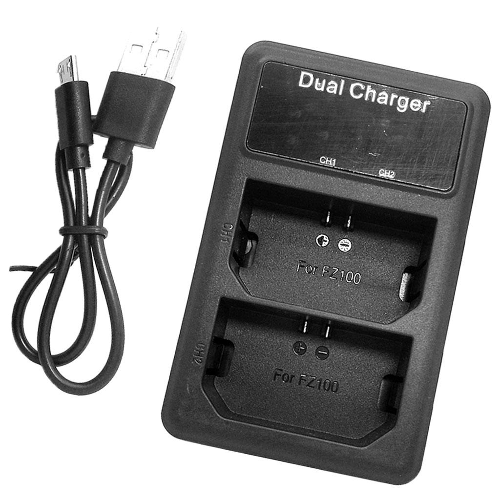 LCD Display Battery Charger Charging Stand with USB Port for  NP-FZ100