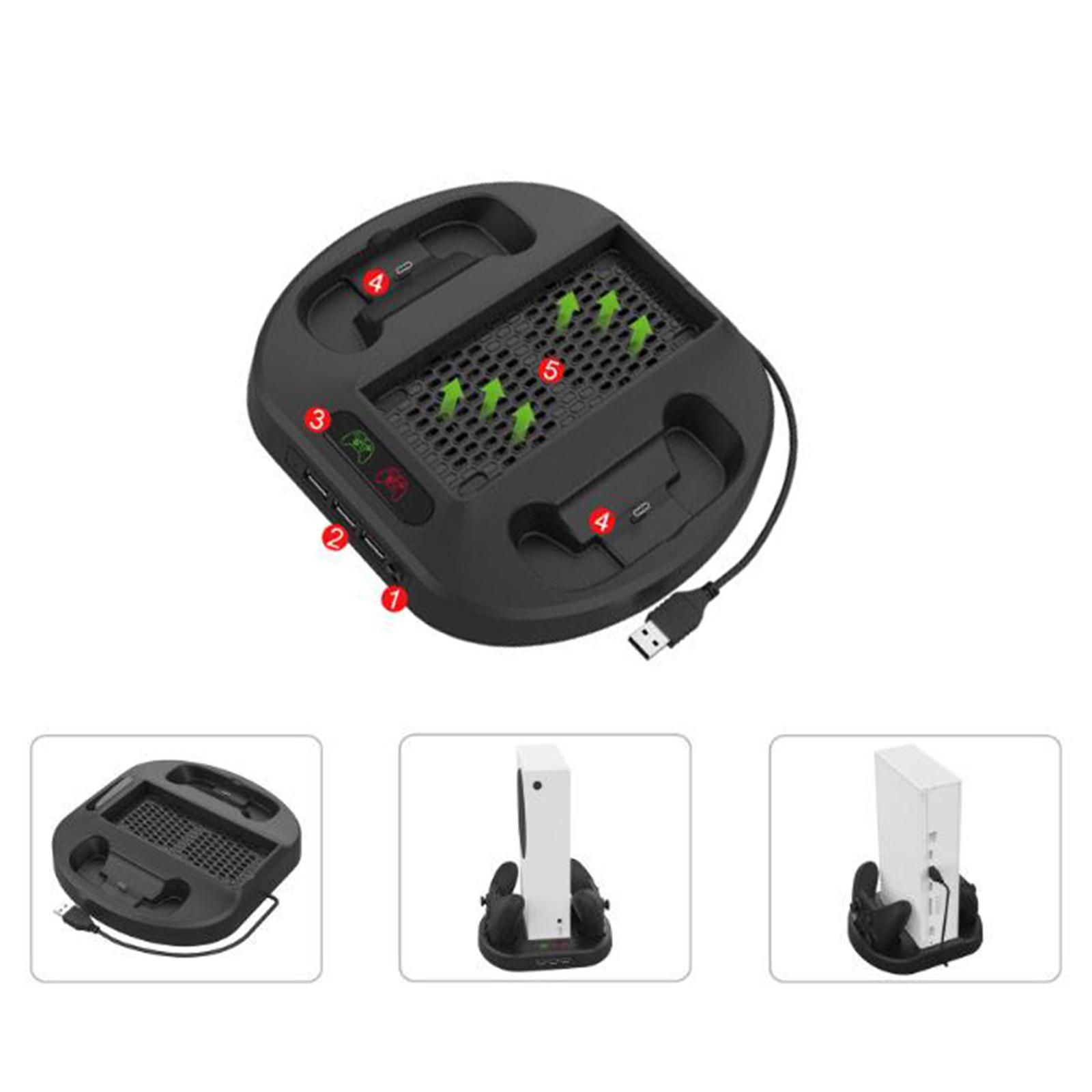 Vertical Stand+Cooling Fan Controller Charging Dock Holder for Xbox Series S