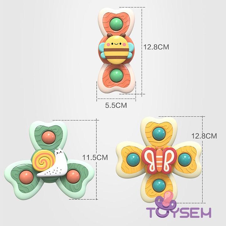 Đồ chơi trẻ em combo 3 con quay chong chóng dán tường toysem hình thú - Quà tặng sinh nhật cho bé