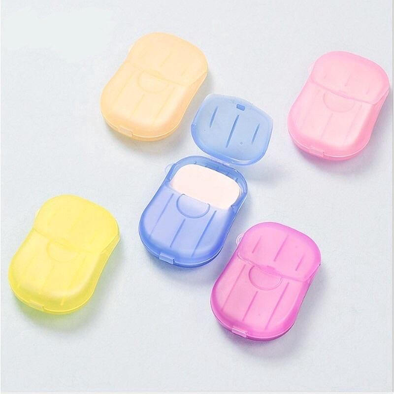 ️ ️ Hộp 20 Tờ Xà Phòng Giấy Mini Dùng Một Lần