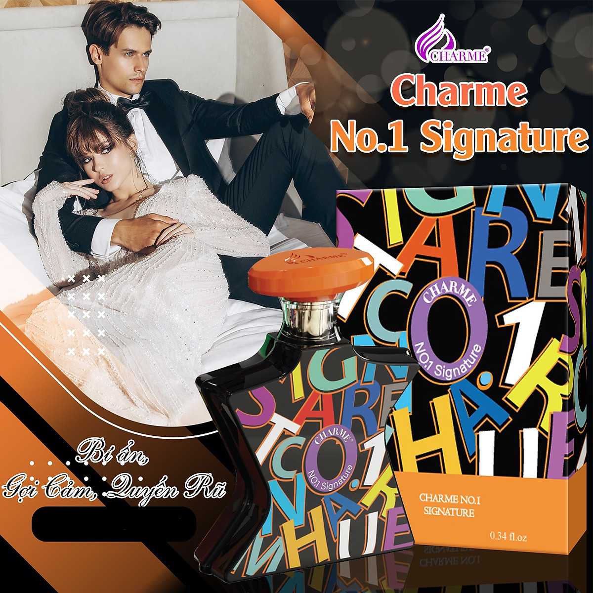 Nước hoa unisex cao cấp, Charme Signature, lưu hương lâu, mùi hương nồng ấm, mạnh mẽ lại dịu dàng, 100ml