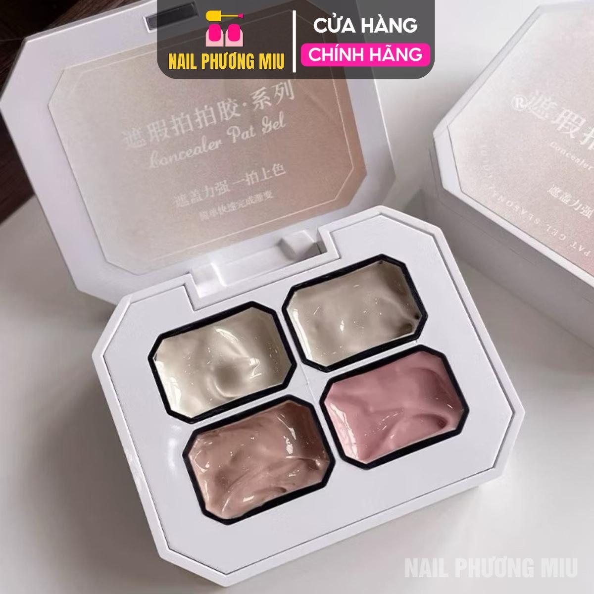 Set Gel Dặm Ombre 4 Màu Huaxi Bảng A Tông Màu Nude Tôn Da Làm Nail Đẹp Dịu Dàng, Chất Gel Siêu Mịn Mướt Không Cần Pha Bột