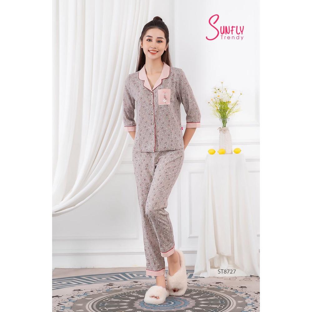 ST8727 BỘ PIJAMAS KATE ÁO TAY LỠ QUẦN DÀI