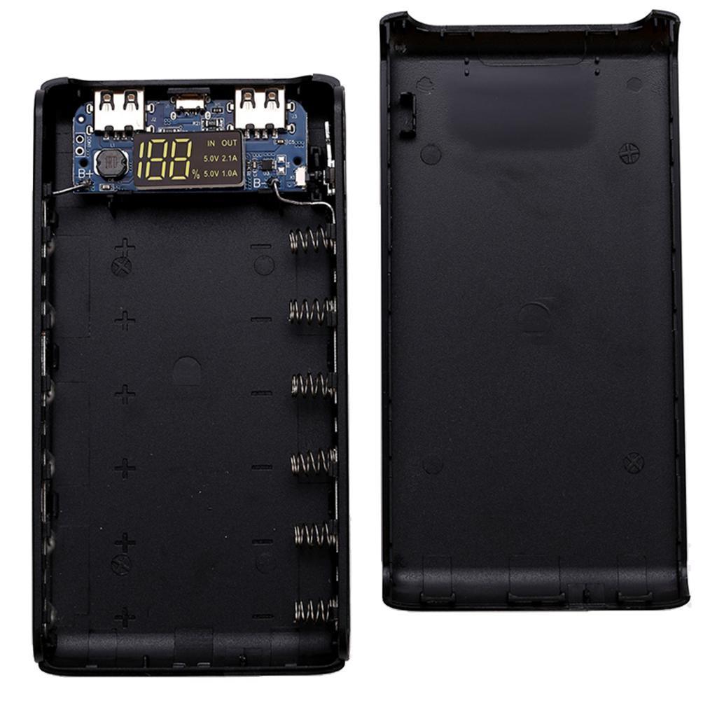 2 Pcs 5V 2A USB 6X 18650 Power Bank Case Battery Charger DIY Box For Phones