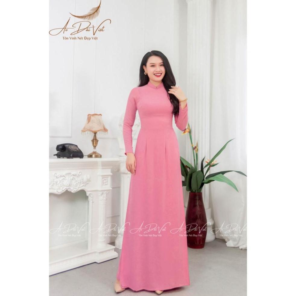 Áo Dài Màu Vỏ Đỗ Trơn 4 Tà Quần Lụa 2 Lớp Thướt Tha Áo Dài Việt may sẵn Chuẩn Phom cam kết Chất Lượng