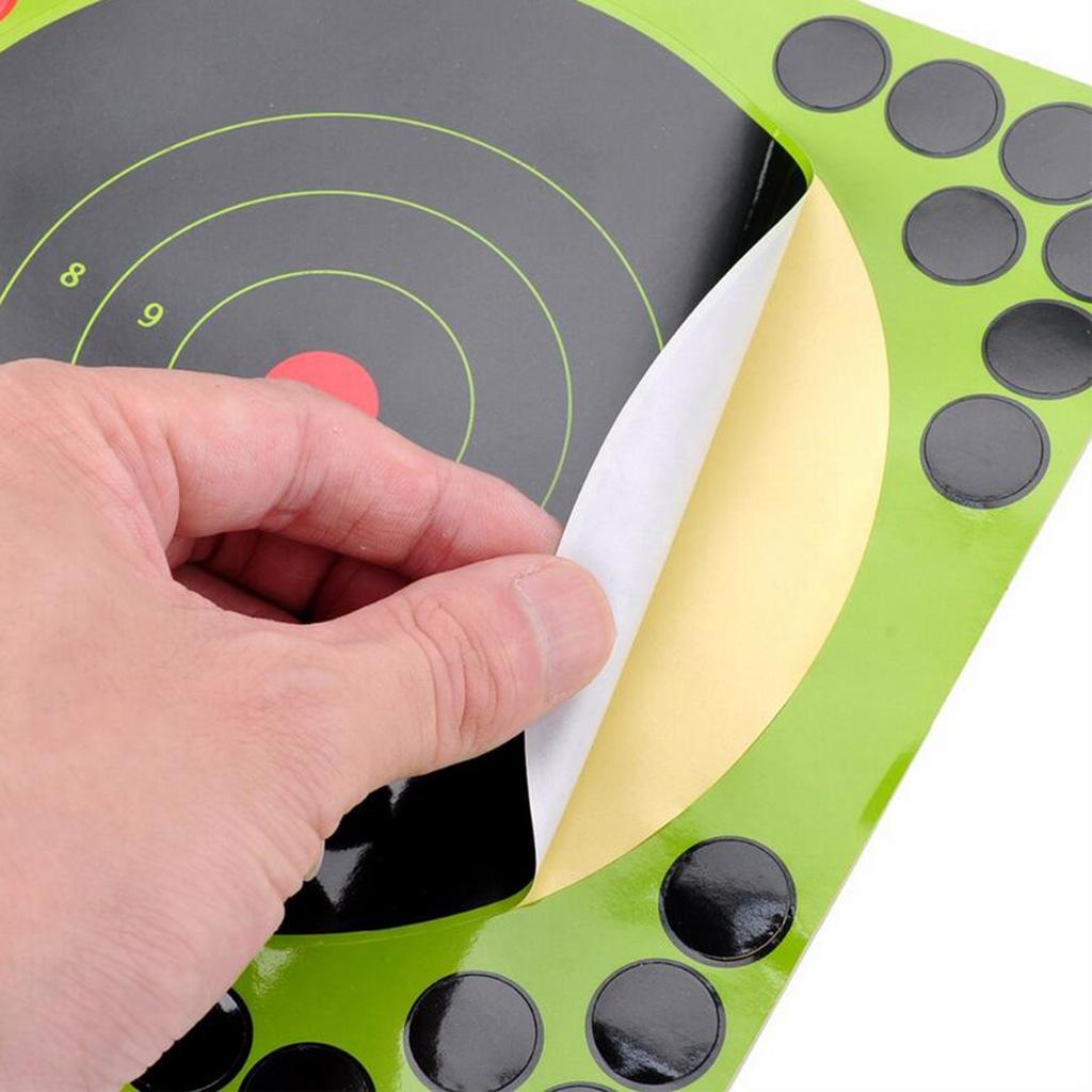 10 Sheets 12x12inch Splatter Self Adhesive Targets - Bright Fluorescent Yellow - Great for Outdoor Target Hunting Accessories