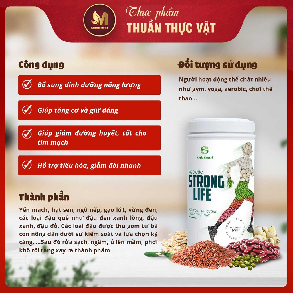 Hình ảnh Ngũ Cốc Stronglife Lolifood, Cung cấp 14 Loại Hạt Bổ Sung Dinh Dưỡng Đầy Đủ 650g - Bổ Sung Năng Lượng Cho Người Tập Thể Thao, Gym, Yoga, Giúp Tăng Cơ, Giữ Dáng, Giảm Đường Huyết và Mỡ Máu, Tốt Cho Tim Mạch, Giúp Ngủ Ngon, Chống Táo Bón, Chống Lão Hóa