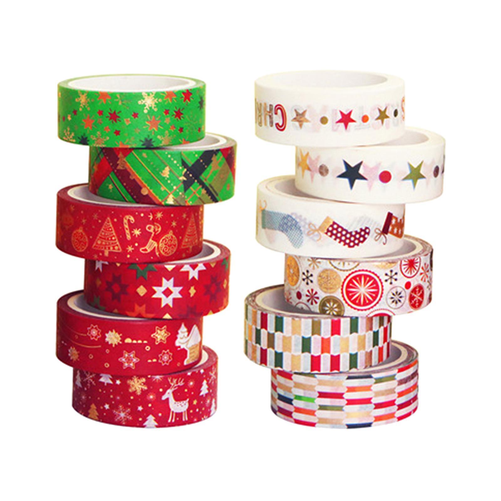 12 Roll Bronzing Washi Tape Adhesive Decorative Masking Tape for Card Making