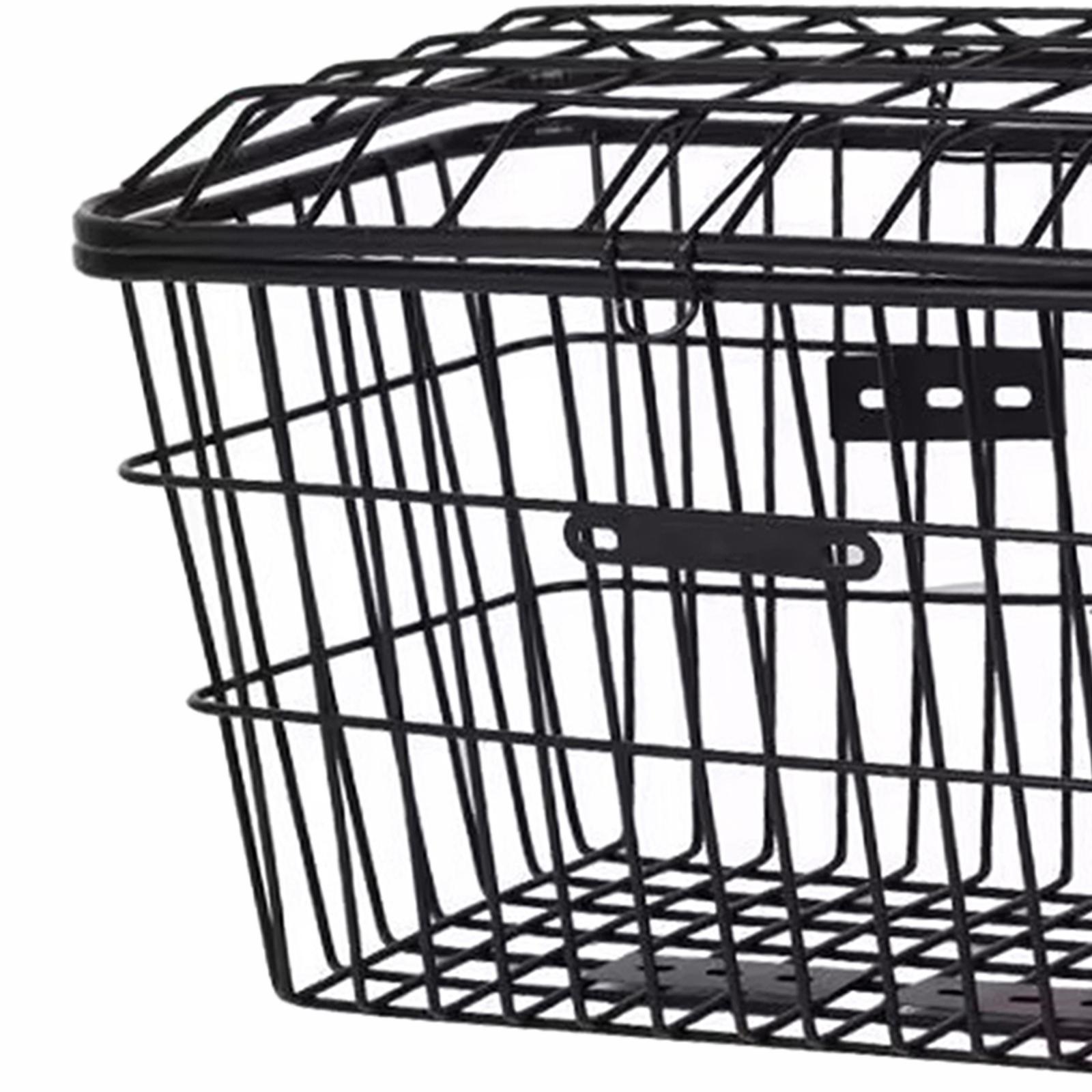 Bike Rear Basket Bike Storage Basket Black Holder Container Holding Water Bottle, Toys, Snacks Universal with Cover Hanging Cycling Baskets
