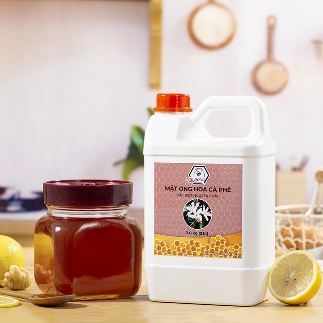 Mật ong hoa CAFE đậm đà 100% 1 lít không tem - Thế Hồng Honey