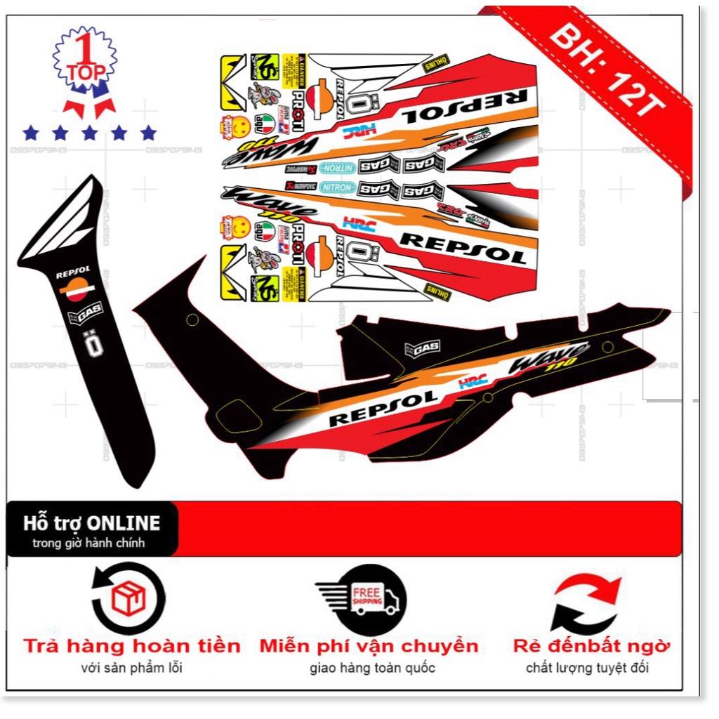 Tem rời wave nhỏ đời đầu repsol đen