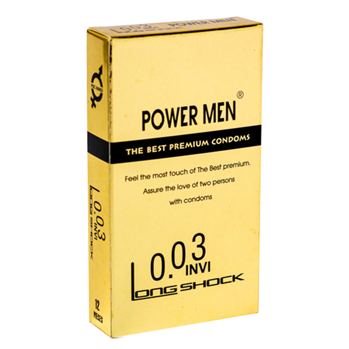 Bao cao su Powermen 0.03 Kéo dài và Mát Lạnh Hộp 12 BCS