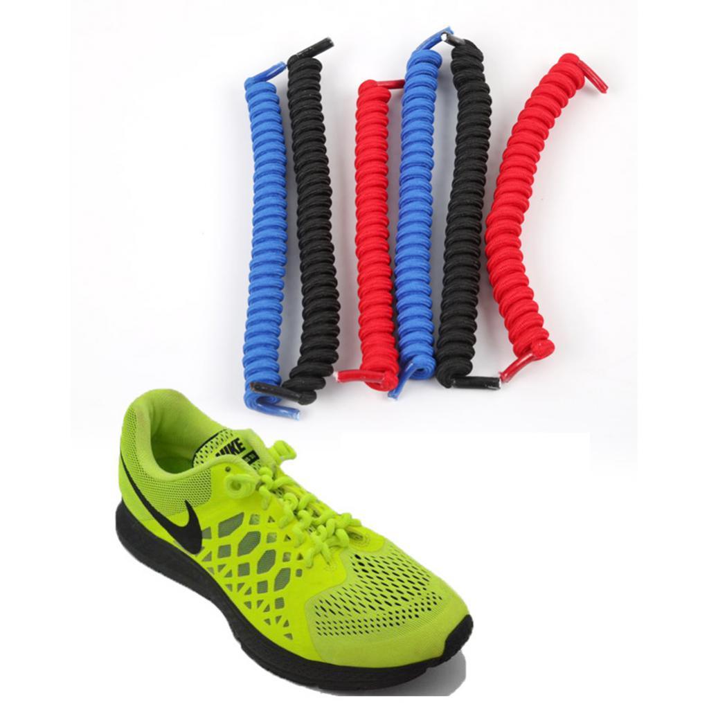 4 Pack Elastic No Tie Shoe Laces Curly Shoelaces For Adult & Kids Trainers