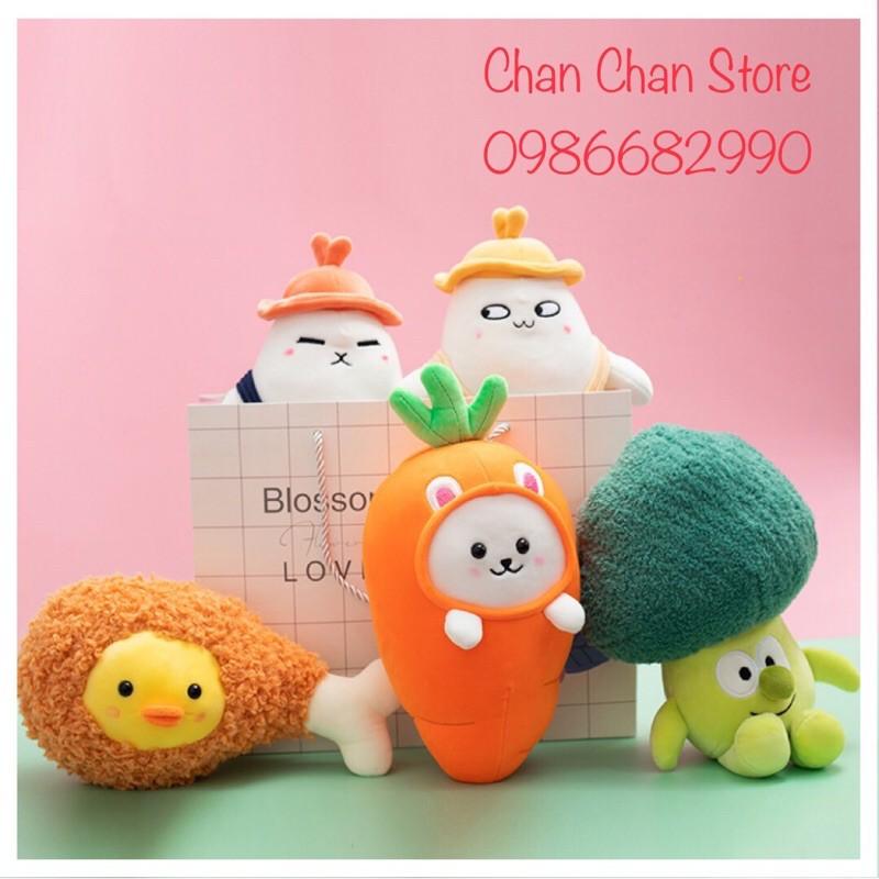 Gấu bông Cà rốt Củ cải trắng Súp lơ gấu bông size 26cm