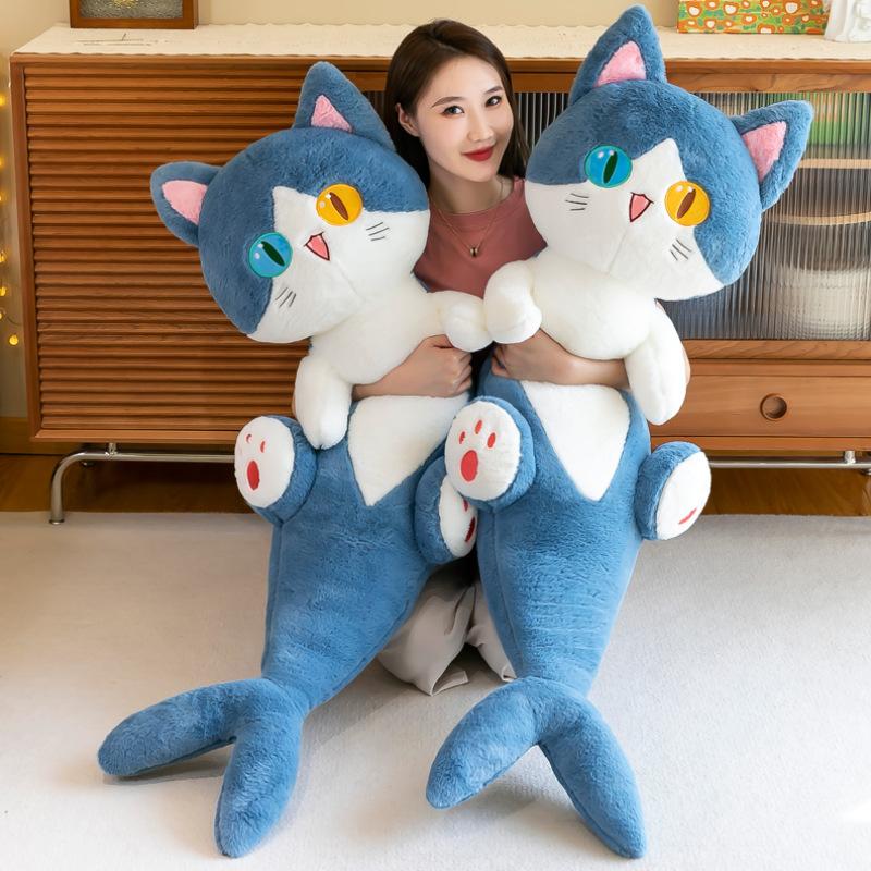 Gấu bông Mèo Cá Mạp đáng yêu, Mèo Bông tam thể mắt hai màu cute, vải lông siêu mịn