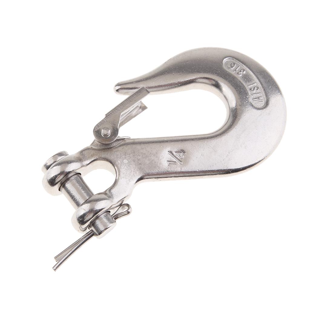 Stainless Steel 316 Clevis Slip Hook with Safety Latch Marine Grade