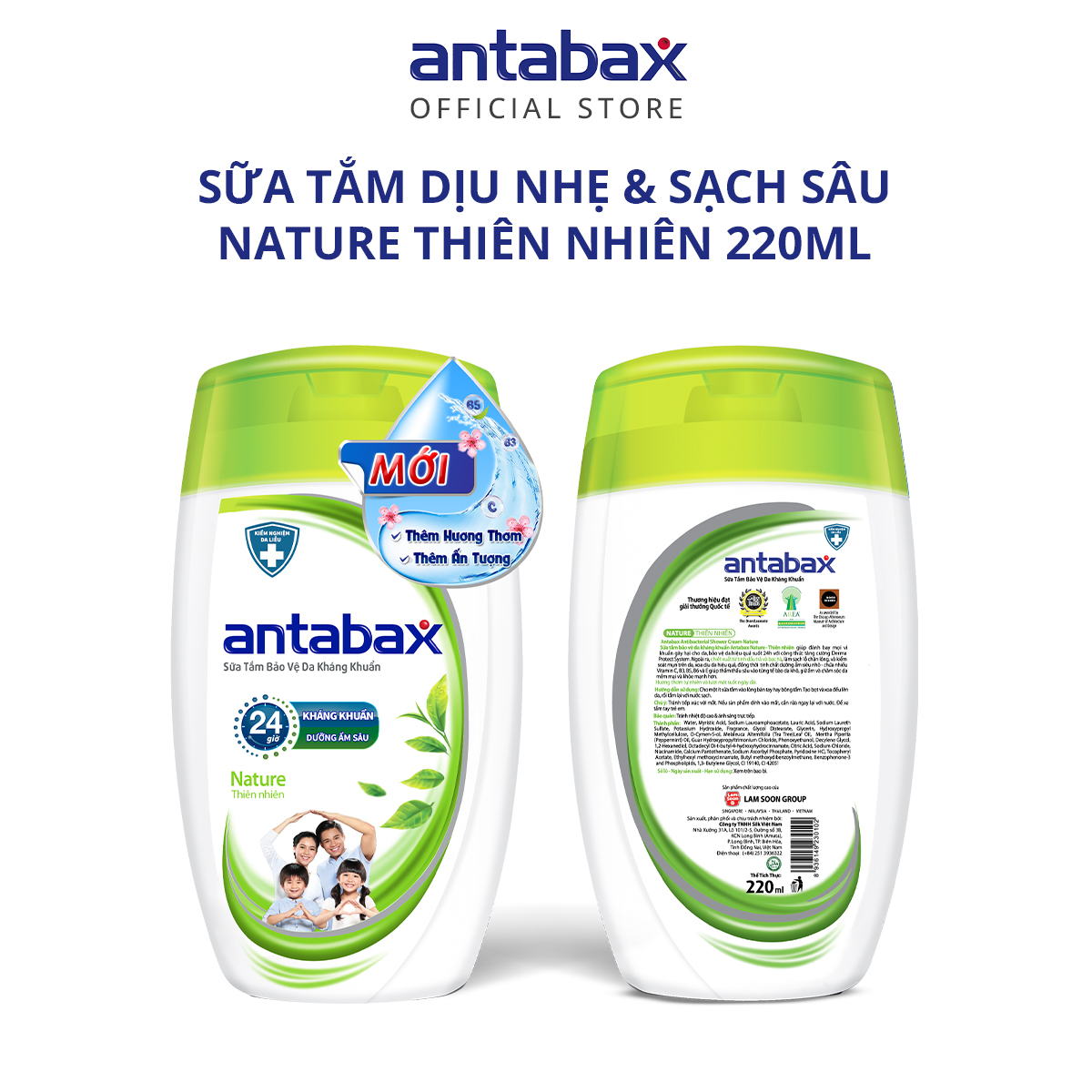 Sữa Tắm Bảo Vệ Da Kháng Khuẩn Antabax Nature Thiên Nhiên 220ml