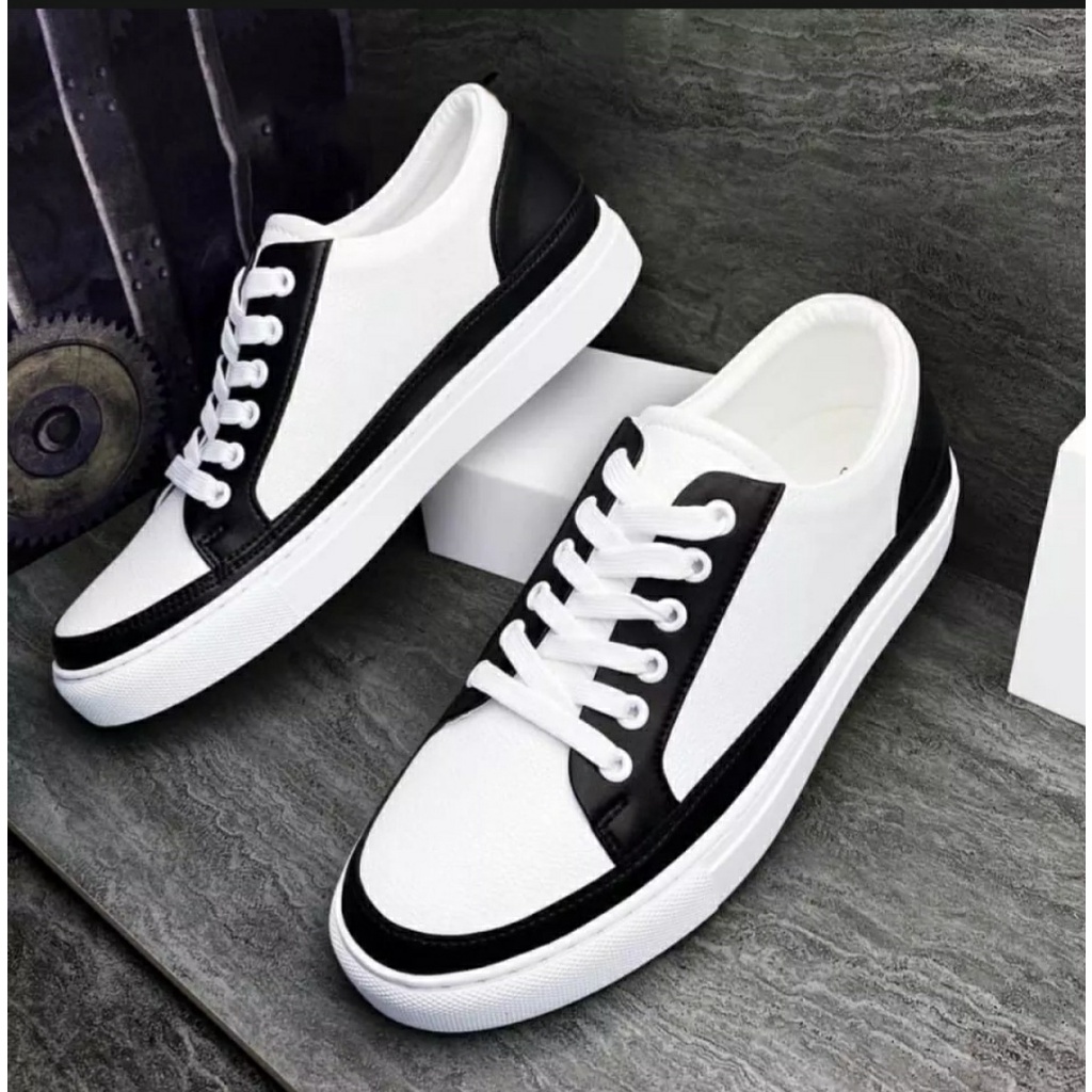 Giày sneaker hàn quốc, thể thao nam trắng, giày nam đen trắng trẻ trung BELIFA STORE mã TVD