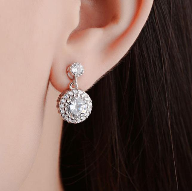 Bông tai nạm đá zircon lấp lánh BHBT349