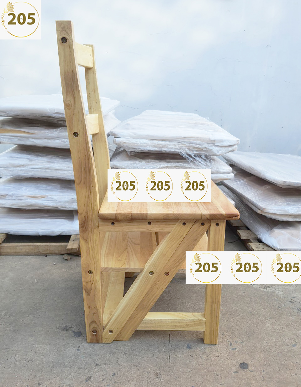 GHẾ THANG GỖ CAO SU 4 BẬC - - 205 TC Folding Stair Chair