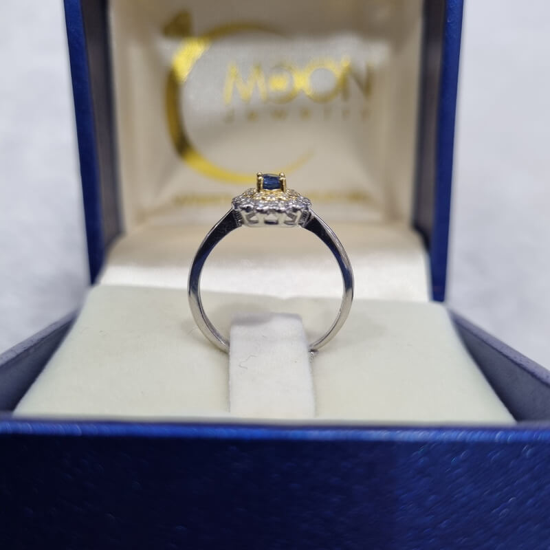 Nhẫn Đính Đá Sapphire thiên nhiên Free Size  - MOON Jewelry