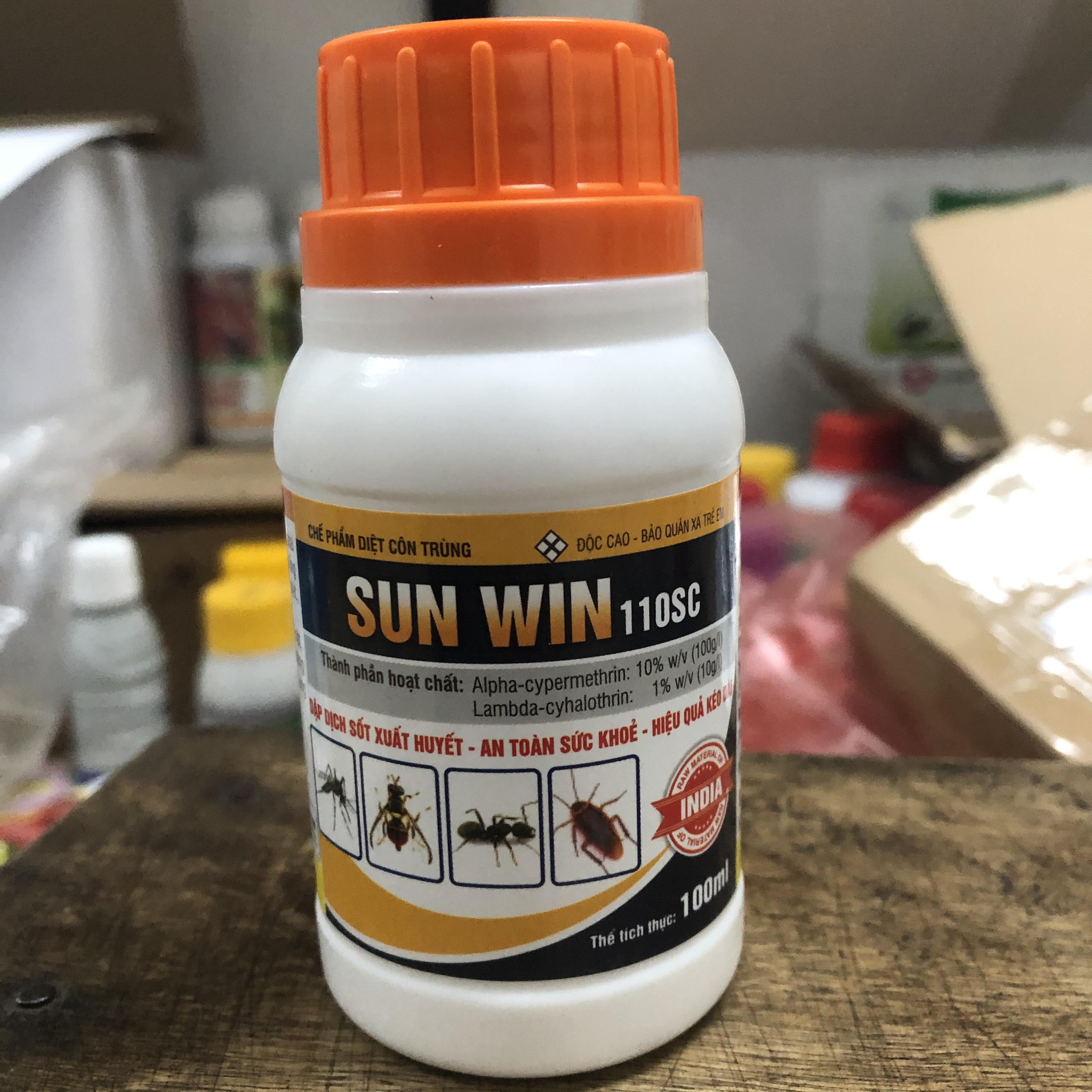 Chế phẩm diệt muỗi SUN WIN (Chai 100ml); diệt muỗi kiến gián cực hiệu quả, được cấp phép dùng trong y tế và gia dụng; diệt muỗi; diệt kiến ba khoang; diệt gián trong nhà