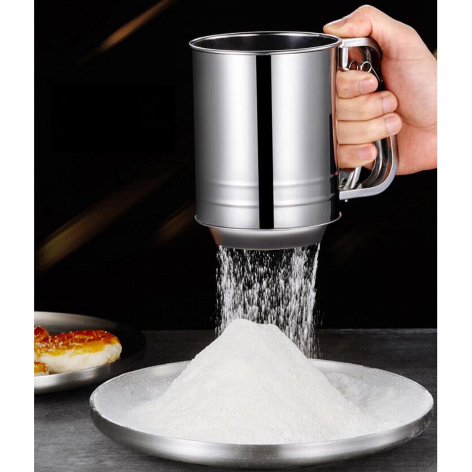 Stainless Steel Flour Sifter  3-Cup Shaker Double Layer