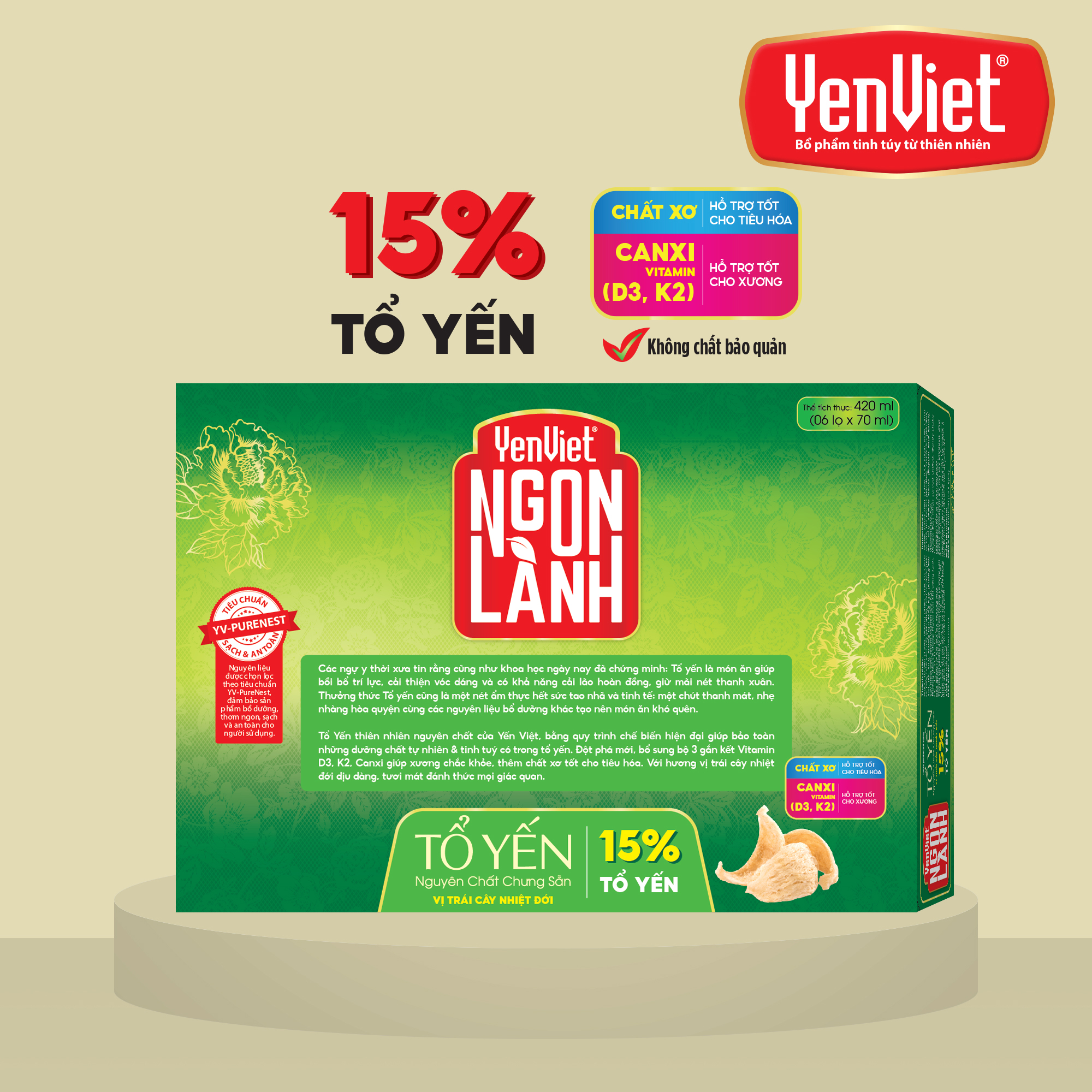 Tổ Yến Nguyên Chất Chưng Sẵn Yenviet Ngon Lành Vị Trái Cây Nhiệt Đới